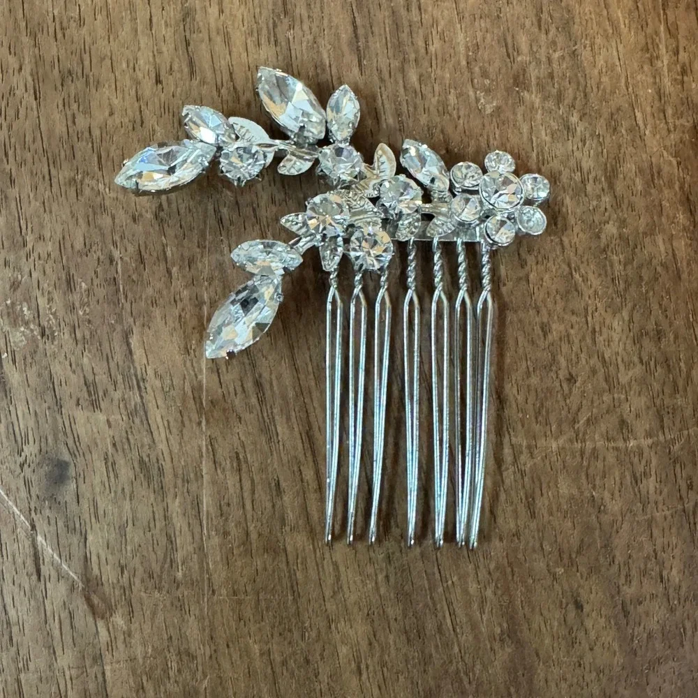 Clear Rhinestone Floral Formal‎ Hair Pin Prom Wedding Homecoming